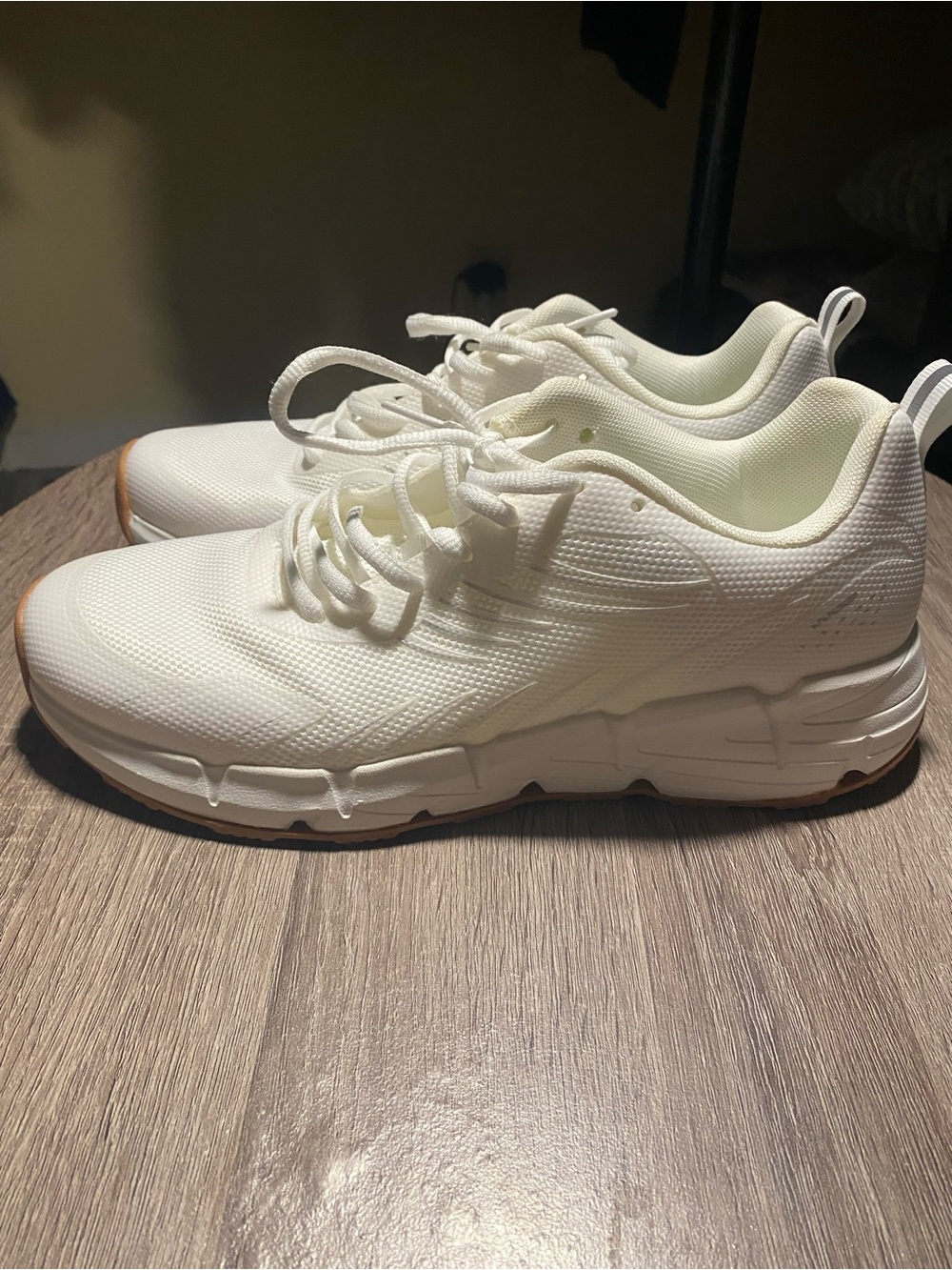 White Athletic Sneakers with Gum Toe